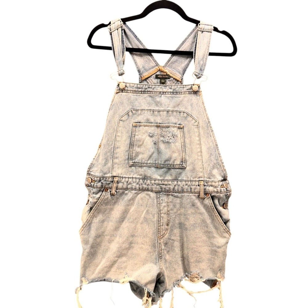 Denim‎ Overalls Shorts Blue Large
